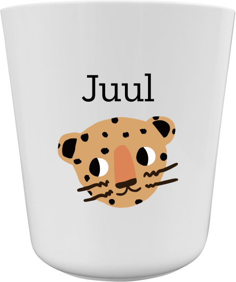 Kinderbeker met cheetah en naam