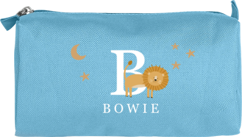 Etui met naam en leeuw