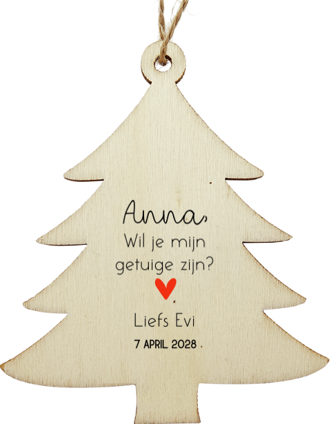 Getuige vragen kersthanger bedrukken boom