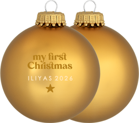 Mijlpaal kerstbal met naam  | Set van 2