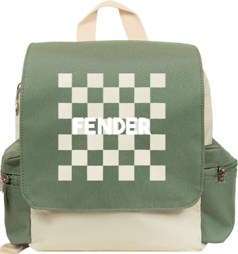 Rugzakje Adventure met ruitjes en naam