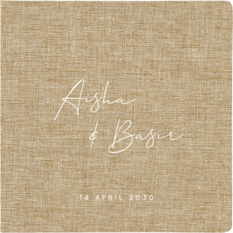 Linnen gastenboek met namen