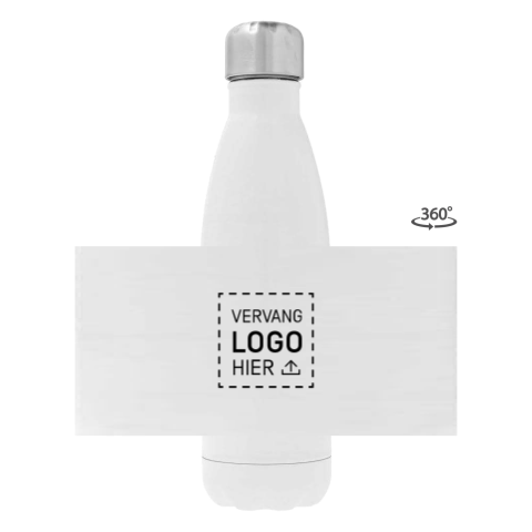 Rvs-fles met logo