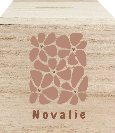 Spaarpot met bloemenpatroon en naam