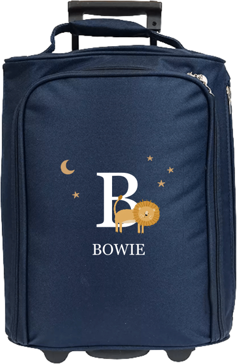 Reistrolley met naam en leeuw