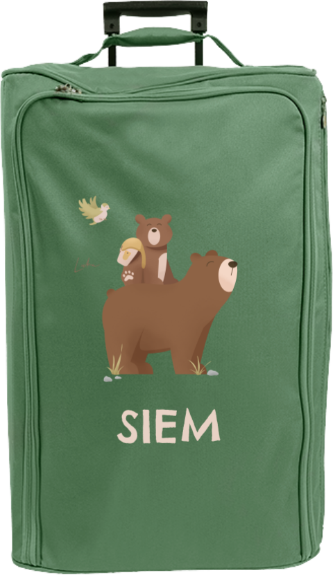 Reistrolley XL met beren en naam