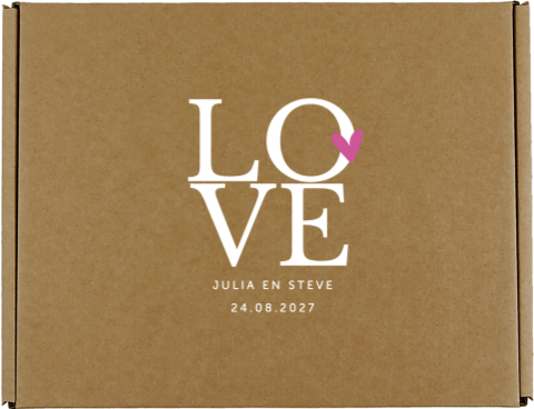 Huwelijk cadeaudoos met tekst en namen