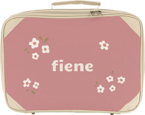 Koffertje met naam en bloemetjes