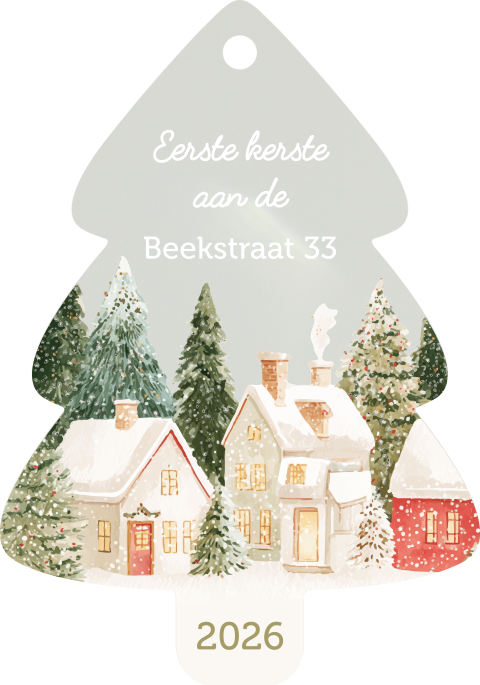 Acryl kersthanger in kerstboomvorm eerste kerst in nieuw huis
