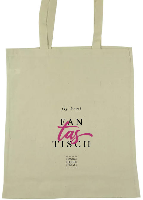 Tote bag met fan fantastisch quote als trendy collega­cadeau