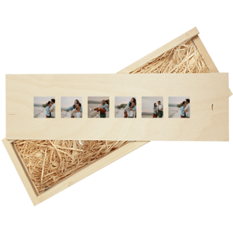 Gepersonaliseerde wijnkist met eigen foto's