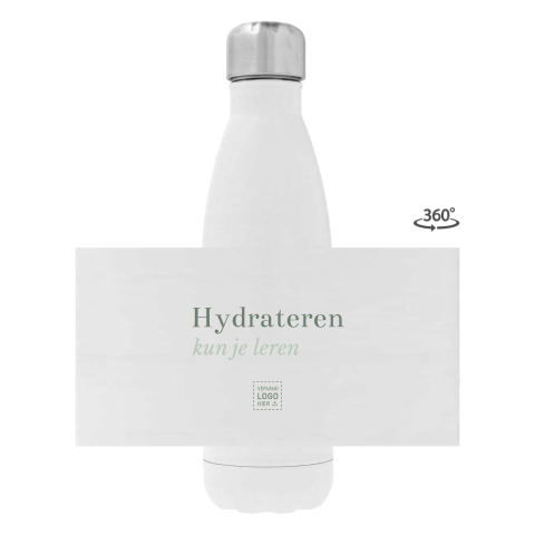 Thermosfles met subtiele hydrateren-tekst als duurzaam collega­cadeau