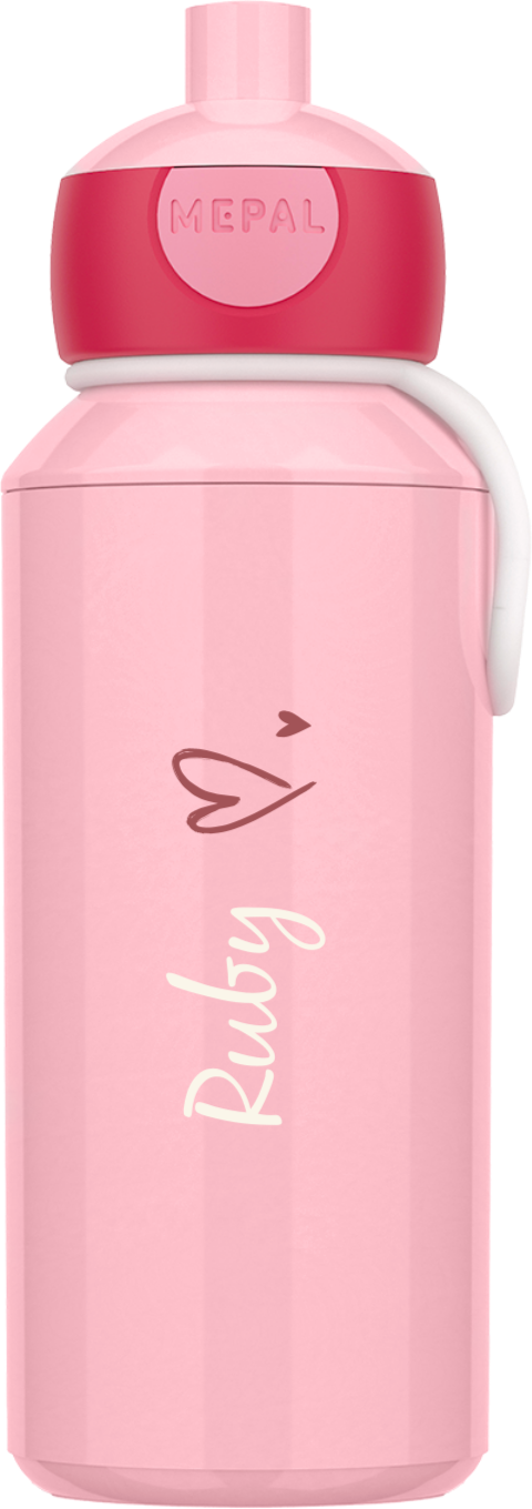 Mepal pop-up drinkbeker Campus met naam en hartjes