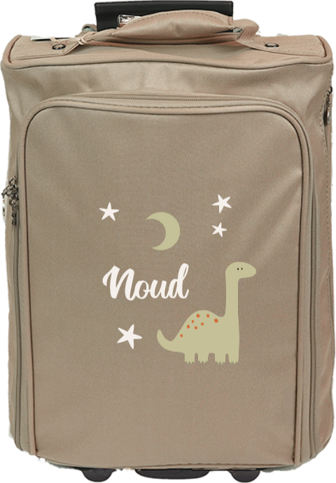 Reistrolley met naam en dino