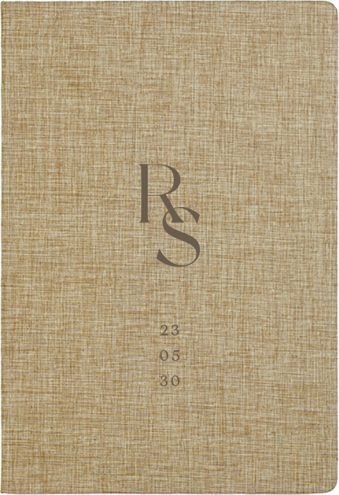 Linnen gastenboek met initialen