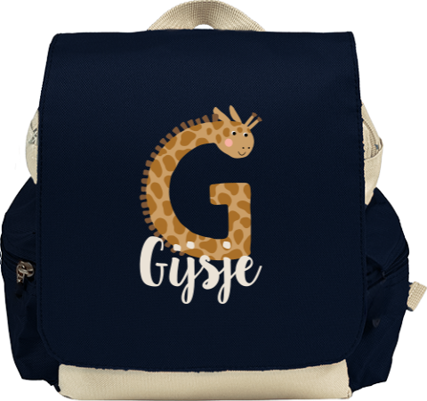 Rugzak Adventure met naam en dierenletter