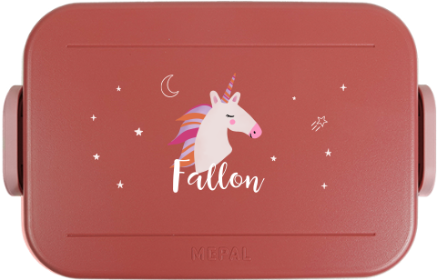 Mepal lunchbox TO GO met naam en eenhoorn