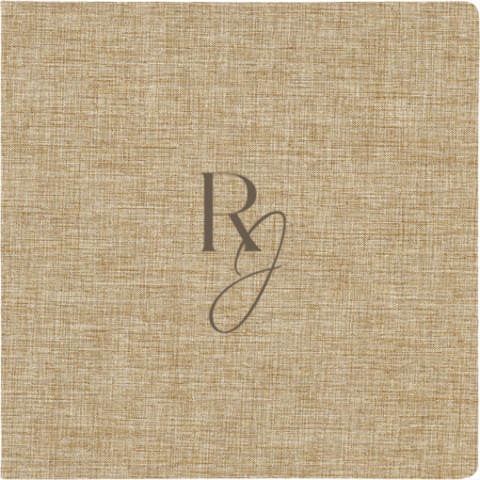 Linnen gastenboek met initialen