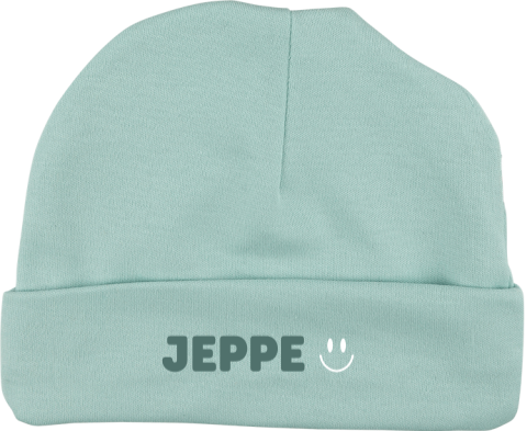 Babymutsje met naam en smiley