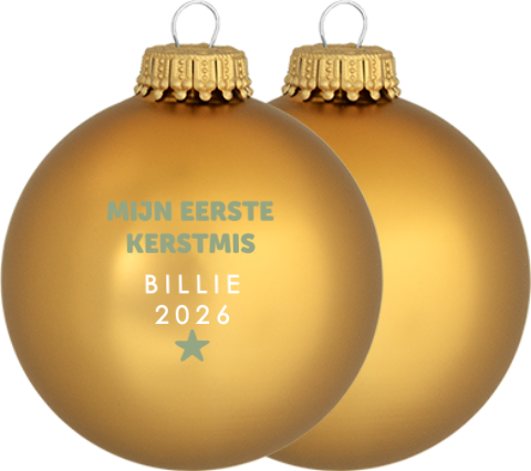 Milestone kerstbal met naam voor eerste kerst baby  | Set van 2