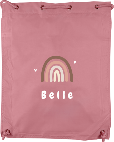 Gymtas met naam en regenboog