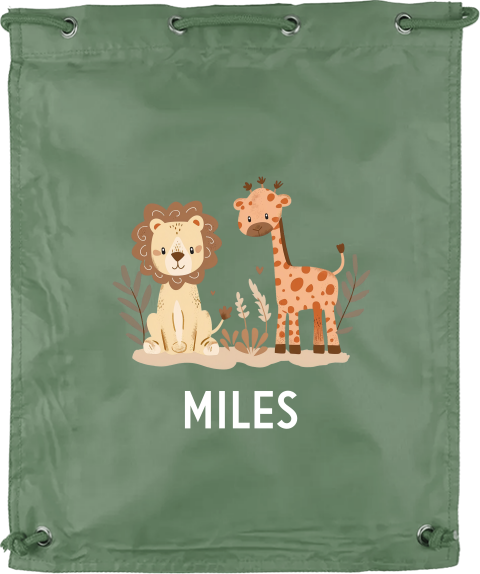 Gymtas met dieren en naam