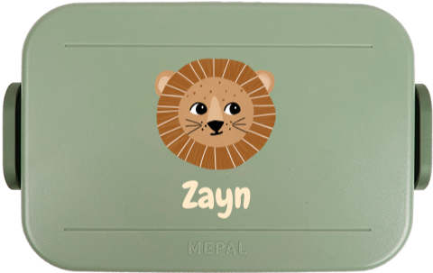 Mepal lunchbox To Go met naam en illustratie leeuwenkop