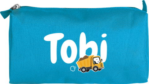 Etui met naam en vrachtwagen