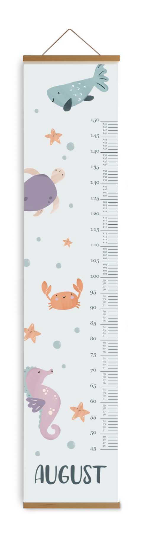 Groeimeter voor kinderkamer met zeedieren