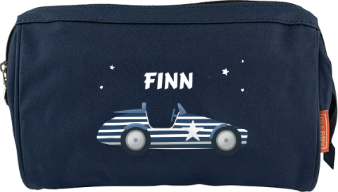 Toilettas met naam en auto