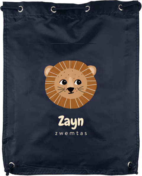 Gymtas met leeuw en naam