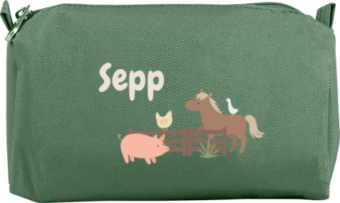 Etui met naam en boerderijdieren