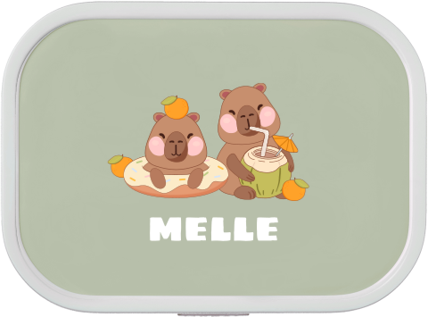 Mepal lunchbox Campus met naam en zomerse capibara's
