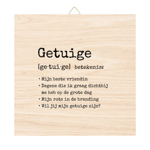 Houten tegel getuige vragen