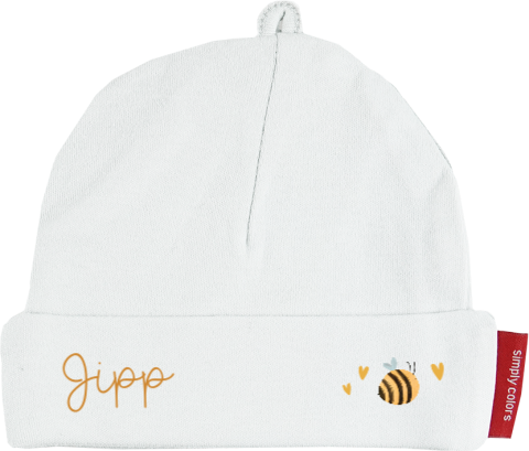 Babymutsje met bijtje en hartjes