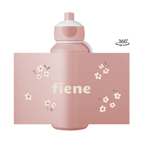Mepal pop-up drinkfles met naam en bloemetjes