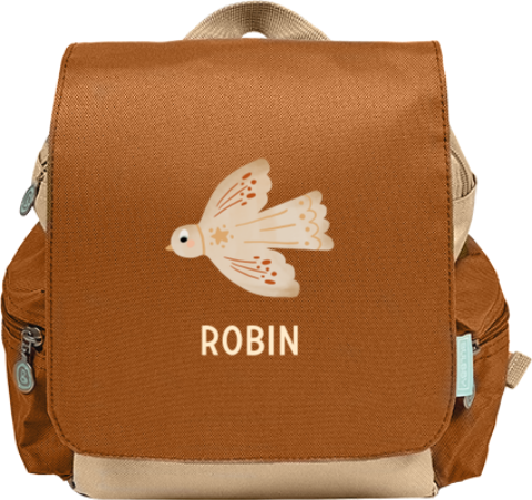 Rugzak Adventure met vogel en naam