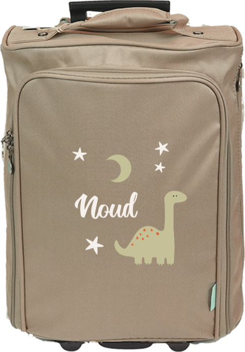 Reistrolley met naam en dino