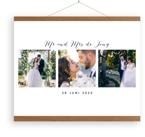 Canvasposter met fotocollage van bruiloft