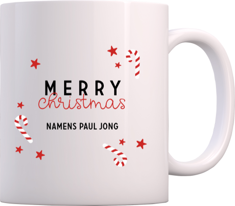 Relatiegeschenk kerst mok bedrukken