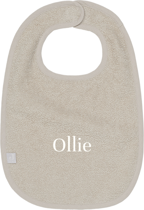 Slabbetje met naam van badstof en borduren