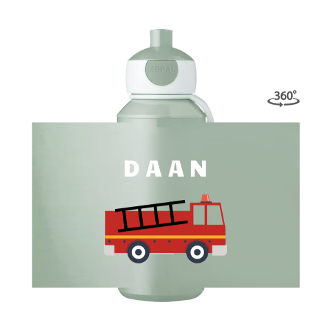Mepal pop-up drinkfles met naam en brandweerauto