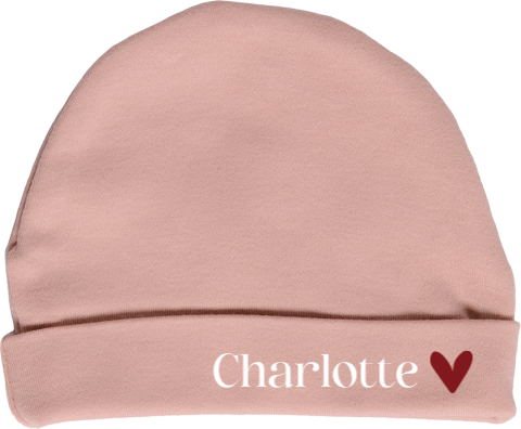 Babymutsje met naam en hartje