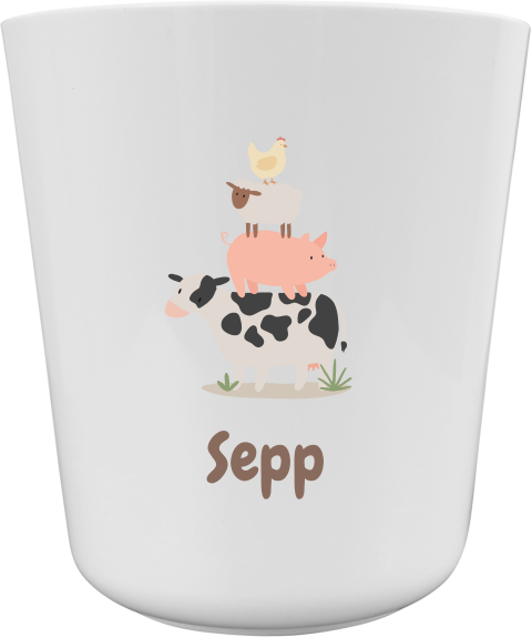 Kinderbeker met naam en boerderijdieren
