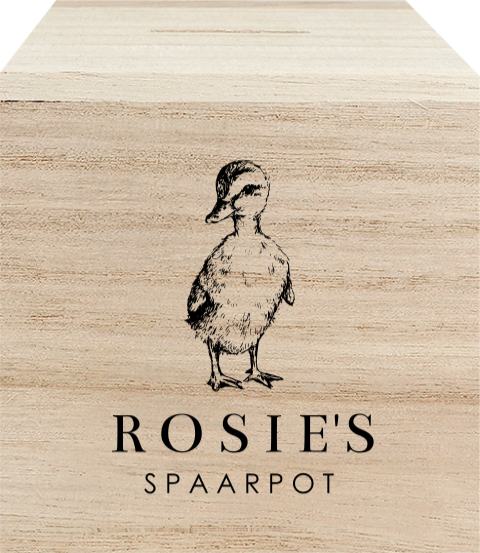 Spaarpot met naam en schattig eendje