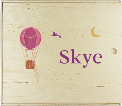 Presentatiedoos met naam en luchtballon