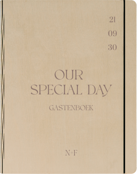 Houten gastenboek minimalistich
