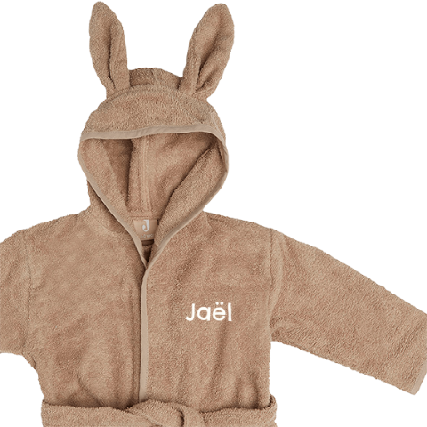 Badjas Jollein met oortjes en geborduurde naam