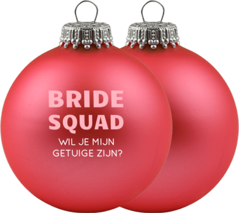 Getuige vragen gepersonaliseerde kerstbal bride squad  | Set van 2