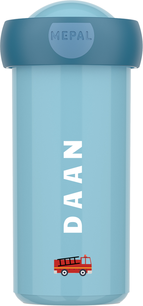 Mepal schoolbeker Campus met naam en brandweerauto